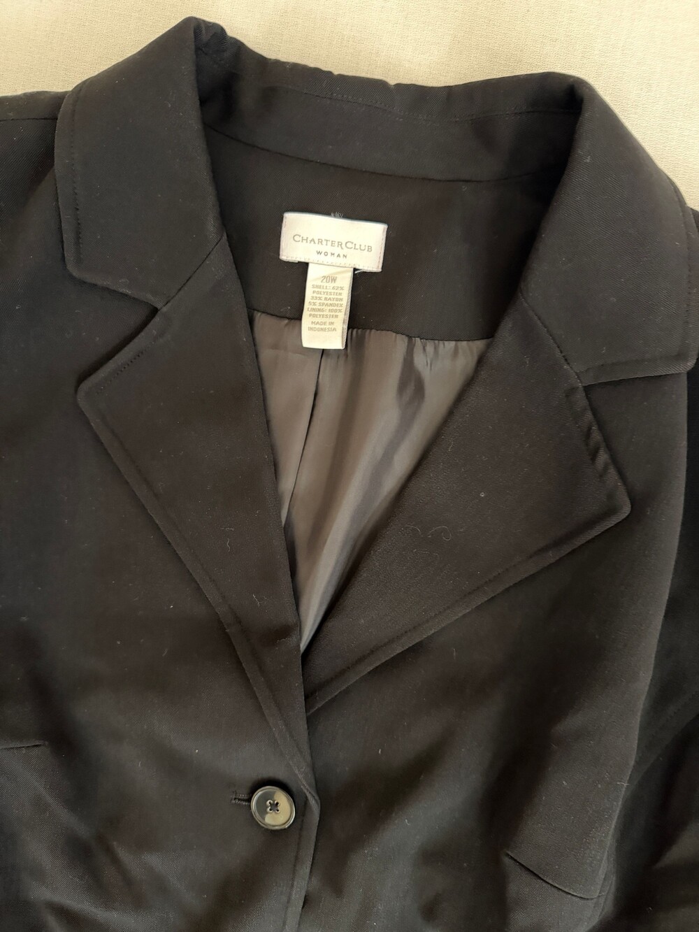 Charter Club Black Women's Blazer 20W Jacket. 0098